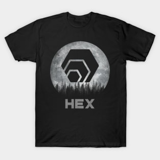 Vintage HEX Coin To The Moon HEX Crypto Token Cryptocurrency Blockchain Wallet Birthday Gift For Men Women Kids T-Shirt